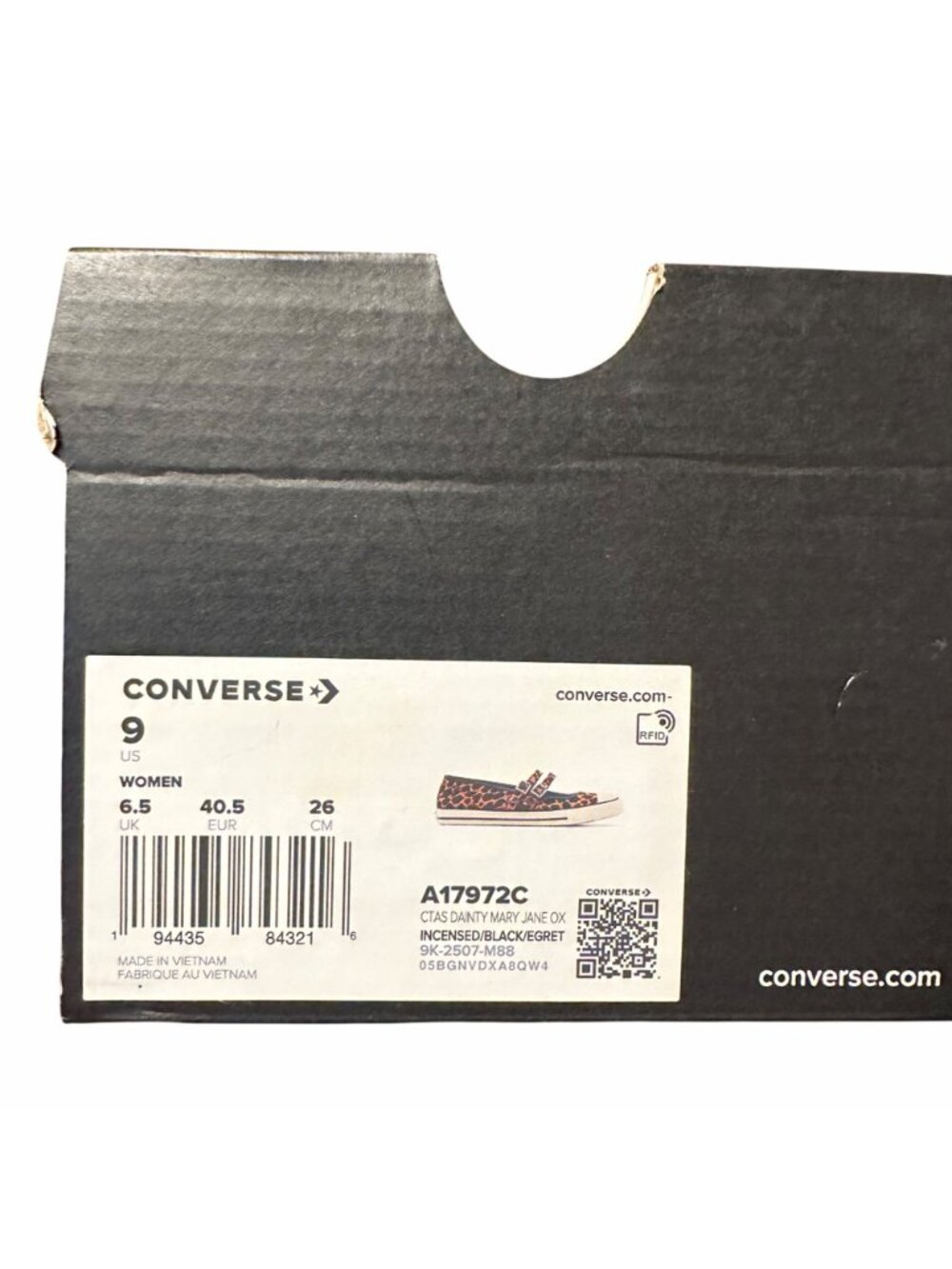 ⭐Converse Dainty Mary Jane Leopard Sz 9 Womens shoes Sneaker Black Brown A17972C - Picture 8 of 11